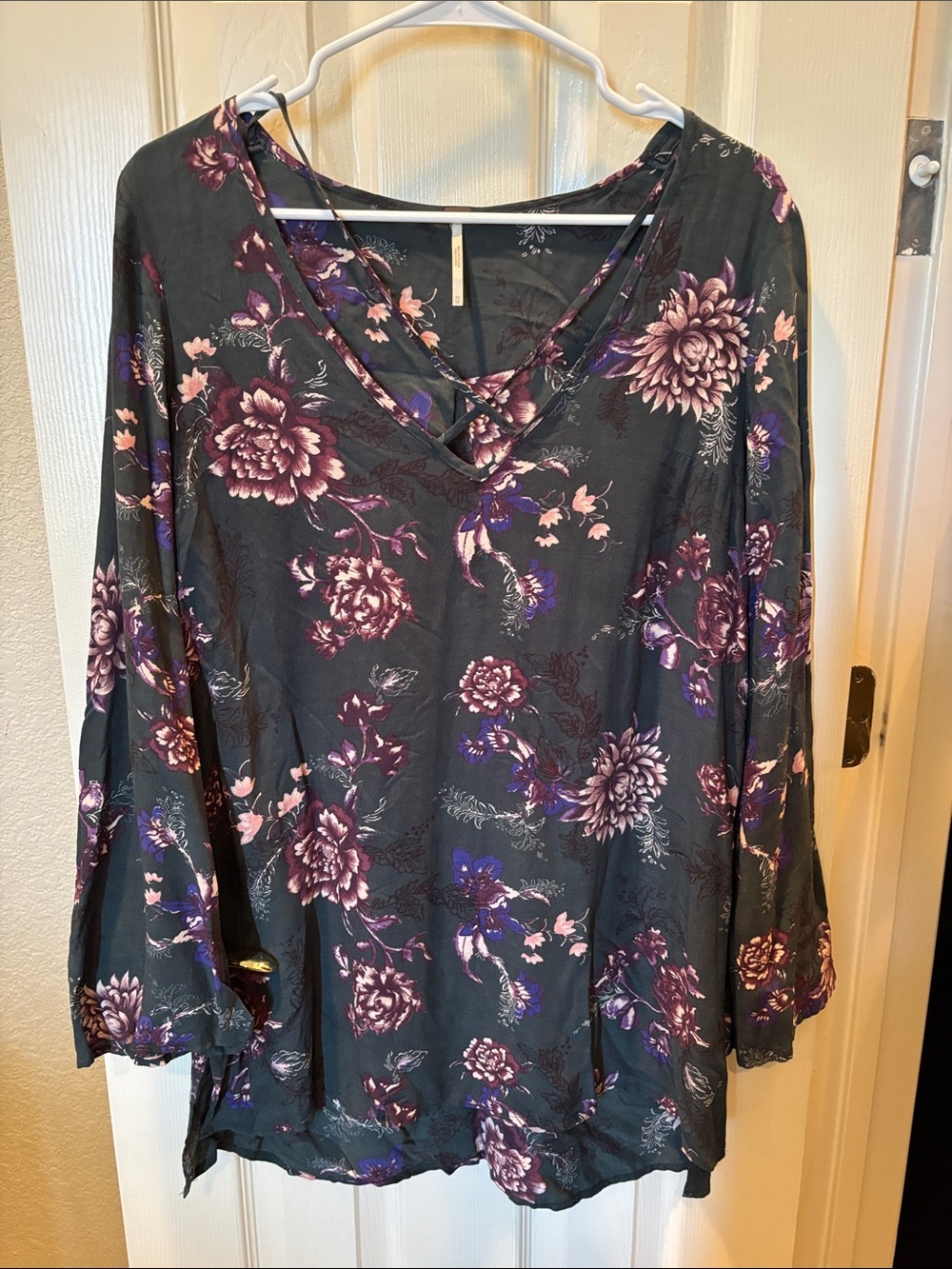 Free People First Kiss Floral Tunic Dress Dark Onyx Boho XS